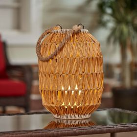 Better Homes & Gardens Decorative Natural Rattan Battery Powered Lantern with Removable LED Candle