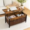 Metal coffee table,desk,with a lifting table,and hidden storage space.There were two removable wicker baskets that could be placed in any space such a