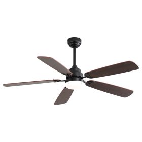 52 Inch Classics Ceiling Fan With Dimmable Led Light 6 Speed Wind 5 Plywood Blades Remote Control DC Motor For Indoor