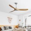 60 Inch Outdoor Ceiling Fan Without Light 3 Solid Wood Blade with DC Motor Remote Control