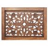 The Urban Port Handmade Foldable 4 Panel Wooden Partition Screen Room Divider, Brown