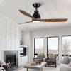 52 in. Outdoor/Indoor Integrated LED Imitation  Modern Ceiling Fan with Lights and Remote Control