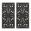 Distressed Carved Wood 2-piece Wall Decor Set