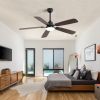 52 Inch Classics Ceiling Fan With Dimmable Led Light 6 Speed Wind 5 Plywood Blades Remote Control DC Motor For Indoor