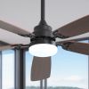 52 Inch Classics Ceiling Fan With Dimmable Led Light 6 Speed Wind 5 Plywood Blades Remote Control DC Motor For Indoor