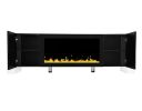 ON-TREND Modern TV Stand with 34.2" Non-heating Electric Fireplace, High Gloss Entertainment Center with 2 Cabinets, Media Console for TVs up to 78",