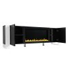 ON-TREND Modern TV Stand with 34.2" Non-heating Electric Fireplace, High Gloss Entertainment Center with 2 Cabinets, Media Console for TVs up to 78",