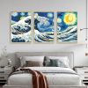 Framed Canvas Wall ArtOil Paintings Impressionism Aesthetic Prints Canvas Paintings for Living Room Bedroom Office Home; 3 Panels